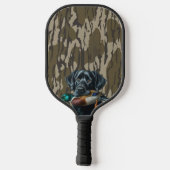 Entenjagd Labrador Retriever Bottomland Camouflage Pickleball Schläger (Rückseite)