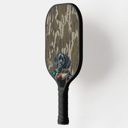 Entenjagd Labrador Retriever Bottomland Camouflage Pickleball Schläger (Links)