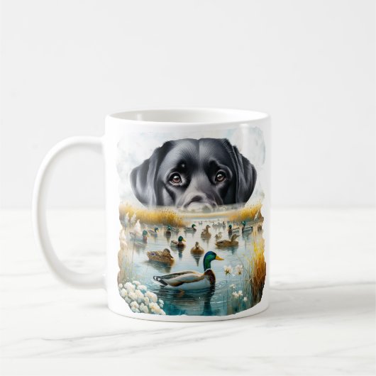 Entenjagd Loyal Retriever Mallard Marsh Kaffeetasse (Links)