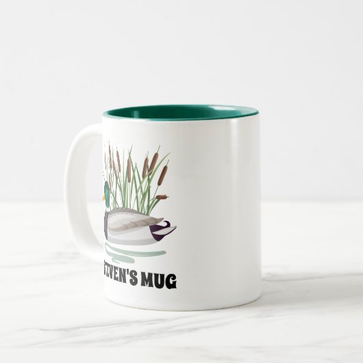 Entenjagd Mallard Hunter Zweifarbige Tasse (Vorderseite Links)