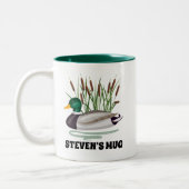 Entenjagd Mallard Hunter Zweifarbige Tasse (Links)