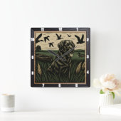 Entenjagd Quadratische Wanduhr (Zuhause)