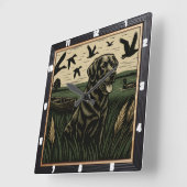 Entenjagd Quadratische Wanduhr (Winkel)