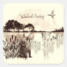 Entenjagd Quadratischer Aufkleber
