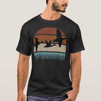 Entenjagd Retro Sunset für schwarzes Labor T-Shirt