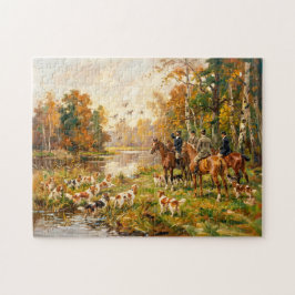 Entenjagd zu Pferd mit Spaniels Puzzle