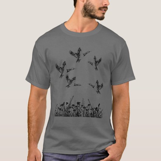 Entenjagdszene Shooting Mallard Waterfowler Hu T-Shirt (Vorderseite)