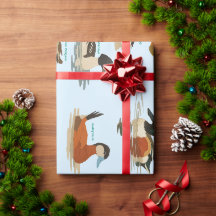 Entenmuster auf blauem Hintergrund Geschenkpapier