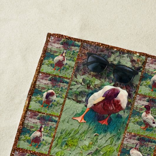Entenöl-Malerfoto Collage, Strandhandtuch (Beispiel)