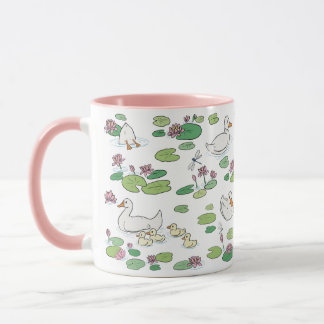Entenpads Wasserlilie 11 oz. Rosa, weiße Keramik T Tasse