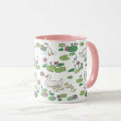 Entenpads Wasserlilie 11 oz. Rosa, weiße Keramik T Tasse (VorderseiteRechts)