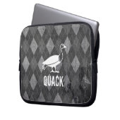 Entenpiktogramm in der Grunge der Schwarzen Raute Laptopschutzhülle (Vorderseite Links)