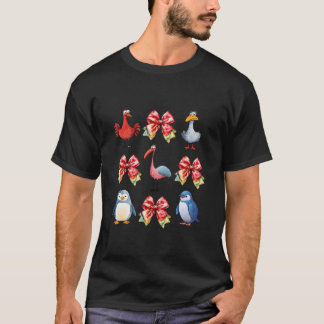 Entenpinguinvogel und Flamingo mit Coquete T-Shirt