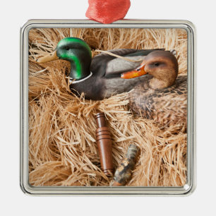 Entenruf Stockenten-Erpel Jagd Jäger Weihnachtsdek Ornament Aus Metall