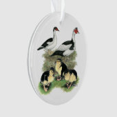 Entenschwarze gescheckte Muscovy-Familie Ornament (Vorderseite)