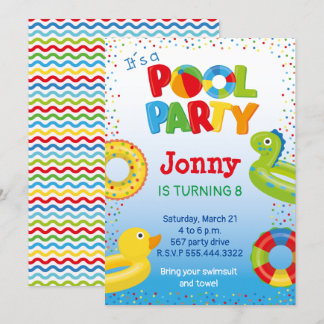 Entenschwimmbad Party, Schwimmbad Geburtstag Einladung