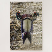 Entenschwimmen aus hellem Holz im Teich Puzzle (Vertikal)