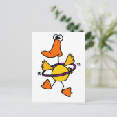 Entenspiel mit Lila Hula Hoop Cartoon Postkarte (Stehend Vorderseite)