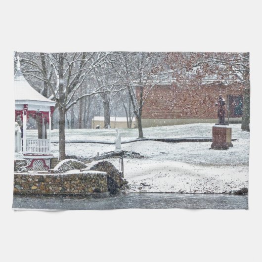 Ententeich bei Ste. Marie Du Lac Geschirrtuch (Horizontal)