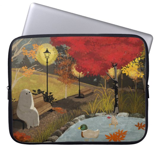 Ententeich - Herbst Laptopschutzhülle (Vorderseite)