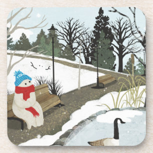 Ententeich - Winter Getränkeuntersetzer
