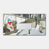 Ententeich - Winter Schreibtischunterlage (Tastatur & Maus)