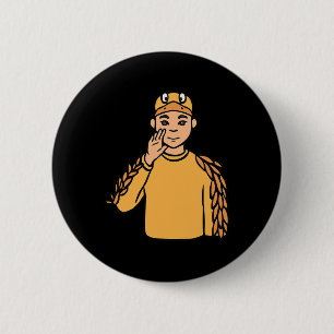 Ententier ASL Hand Gesture Deaf Hörverlust Awa Button