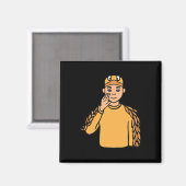 Ententier ASL Hand Gesture Deaf Hörverlust Awa Magnet (Vorderseite/Rückseite)