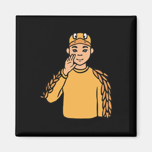 Ententier ASL Hand Gesture Deaf Hörverlust Awa Magnet (Vorne)