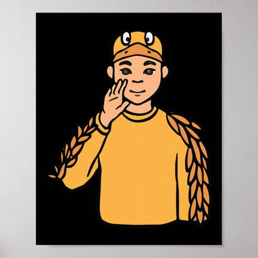 Ententier ASL Hand Gesture Deaf Hörverlust Awa Poster (Vorne)