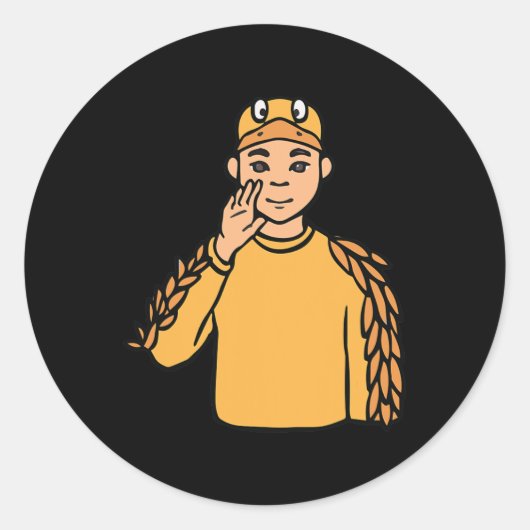Ententier ASL Hand Gesture Deaf Hörverlust Awa Runder Aufkleber (Vorderseite)