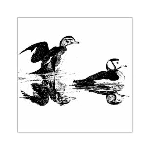 Entenvögel Wildlife Animal Wood Briefmarke Gummistempel