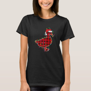 Entenweihnachtsbaum Rote Karierte Weihnachtstiere T-Shirt