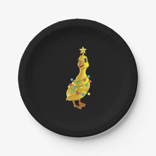 Entenweihnachtsbaum T Lights Decke Star Geschenk X Pappteller (Vorderseite)