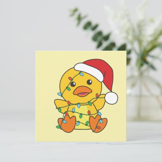 Entenweihnachtskinder Feiertagskarte (Stehend Vorderseite)