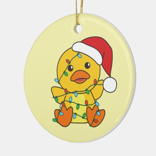 Entenweihnachtskinder Keramik Ornament (Links)