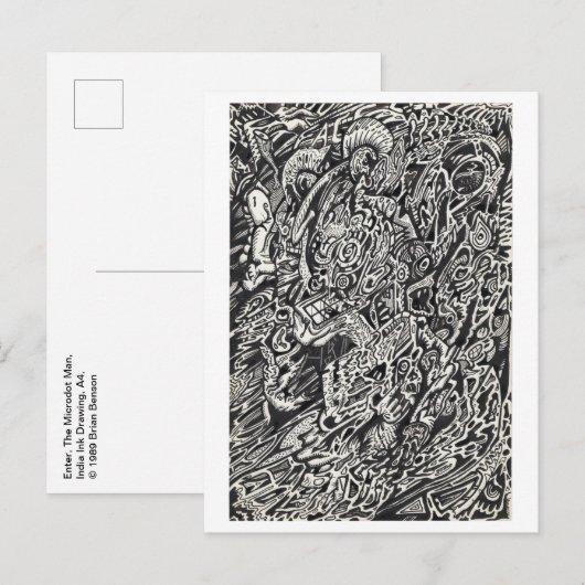 Enter, der Microdot-Mann Postkarte (Vorne/Hinten)