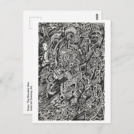 Enter, der Microdot-Mann Postkarte (Vorne/Hinten)