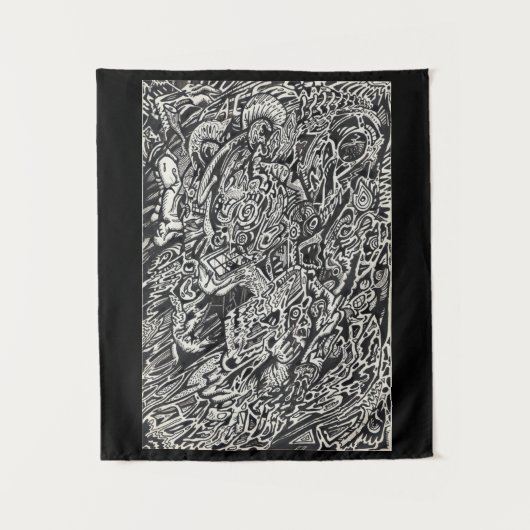 Enter, der Microdot-Mann Wandteppich (Vorderseite)