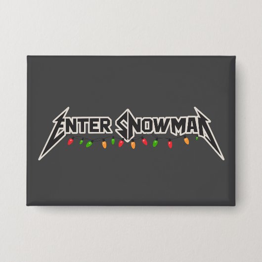 Enter Snowman Christmas Rocker Winter Rock Metal Button (Vorderseite)