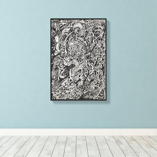 Enter, The Microdot Man Canvas Print Leinwanddruck (Insitu (Holzboden))