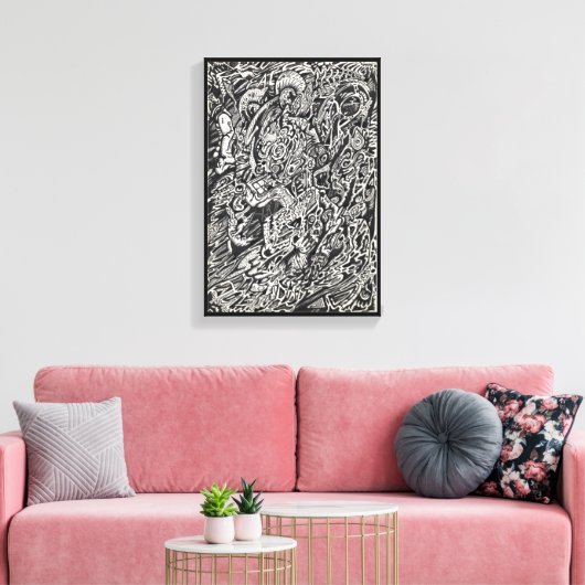 Enter, The Microdot Man Canvas Print Leinwanddruck (Insitu (Wohnzimmer))