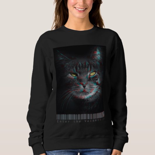 Enter The Void Glitch Maine Coon Feline Aesthetic  Sweatshirt (Vorderseite)