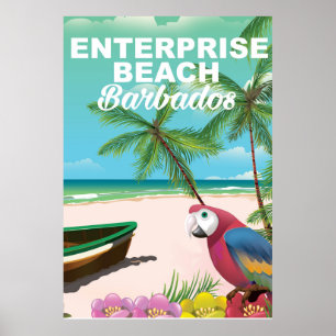 Enterprise Beach Barbados Urlaubsposter Poster