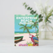 Enterprise Beach Barbados Urlaubsposter Postkarte (Stehend Vorderseite)
