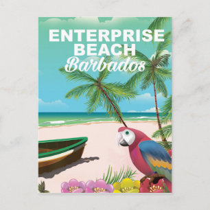 Enterprise Beach Barbados Urlaubsposter Postkarte