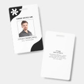 Enterprise Business Editable Black Foto ID Ausweis (Vorder- & Rückseite)