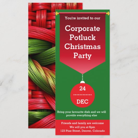 Enterprise Potluck Weihnachtsfest-Party Einladung (Vorne/Hinten)