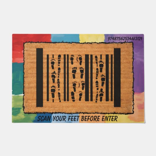 Entertainment Footprint Barcode Funny Barcode Fußmatte (Vorderseite)