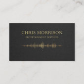 Entertainment Services Music Black Gold QR Code Visitenkarte (Vorderseite)